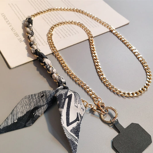 Elegant Crossbody Scarf Chain Lanyard for Women β Multifunctional Metal Fashion Accessory (Mixed Colors)