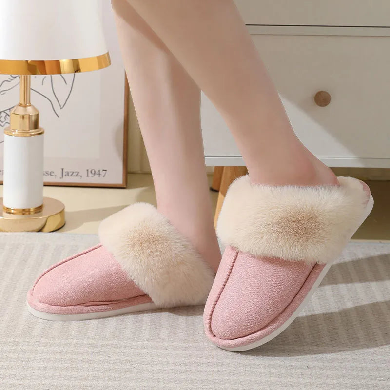 Winter Warm Plush Indoor Slippers for Women – Soft, Non-Slip Cozy Home Shoes